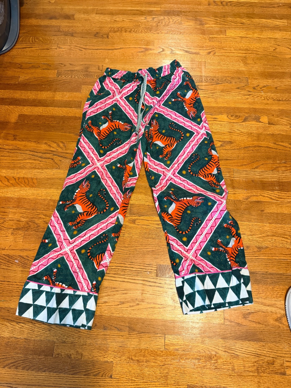 Anthropologie Pink, Green & Orange Tiger Corrine lent